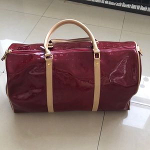 Arcadia red patent bag